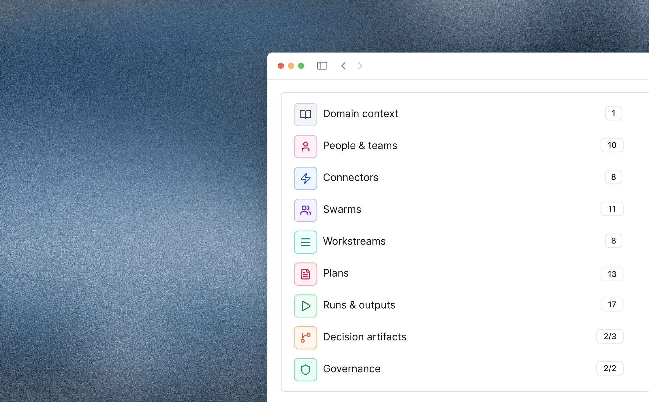 Lifecycle Graph category navigation