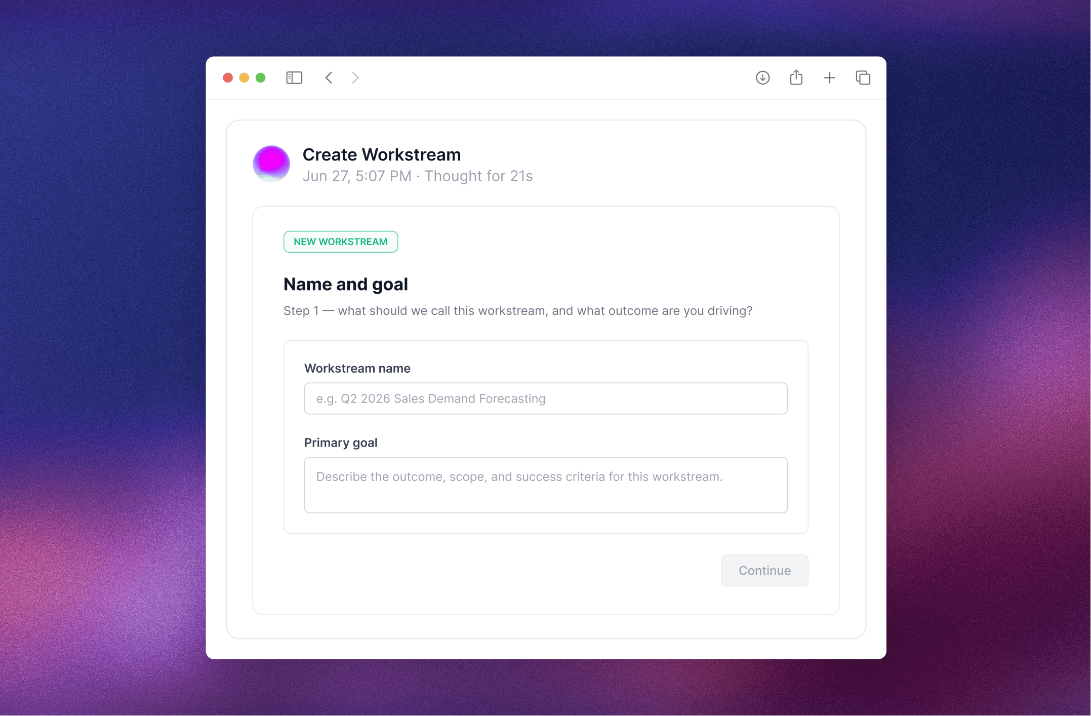 Perception handoff to governed workstream