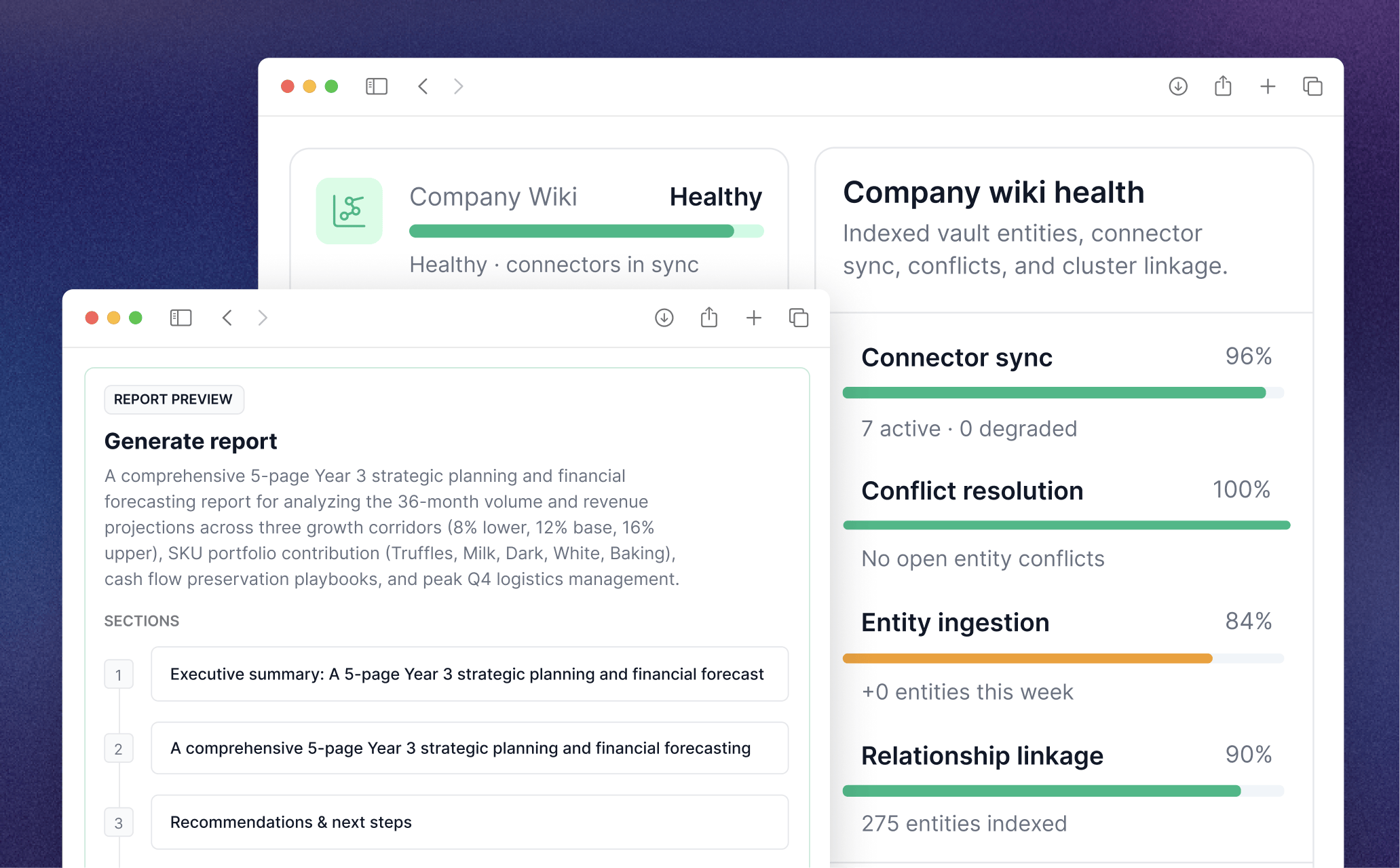 Wiki semantic search across connected vaults