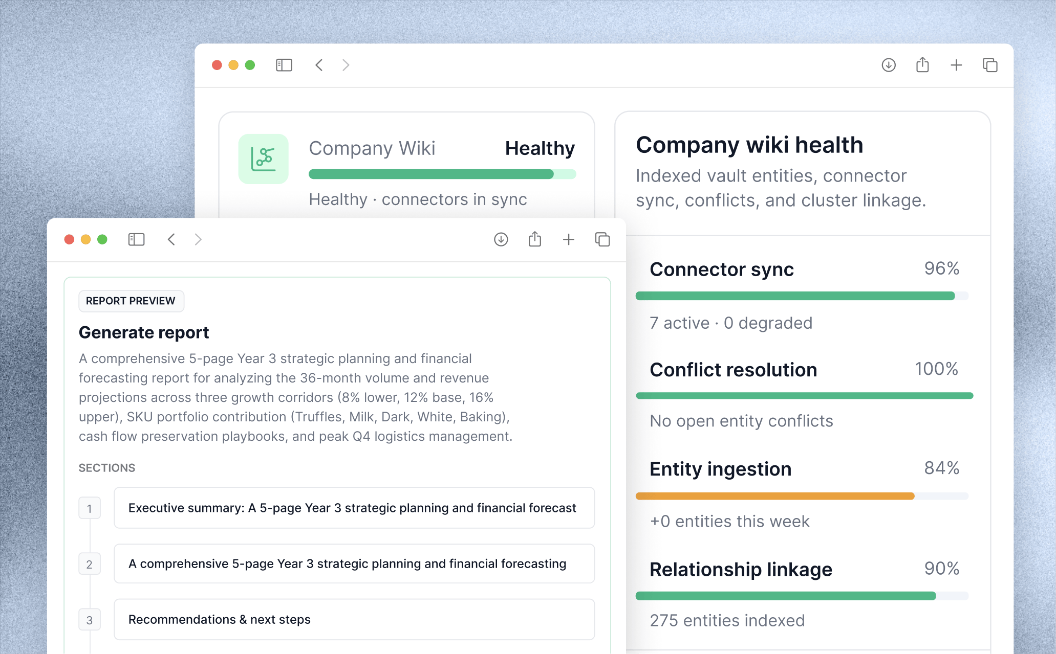 Wiki semantic search across connected vaults